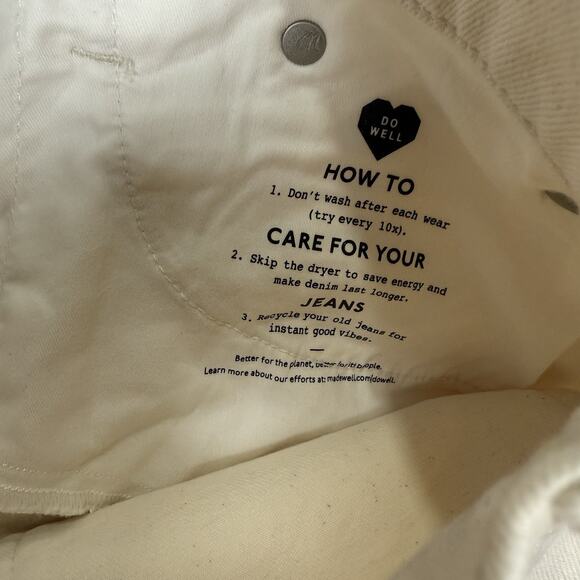 NWT Madewell Perfect Vintage Wide Leg Crop Jeans Size 26 Tile White Cream - Picture 6 of 11